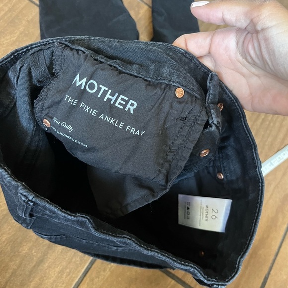 Mother the pixie ankle fray in not guilty black jean size 26 - Picture 4 of 6